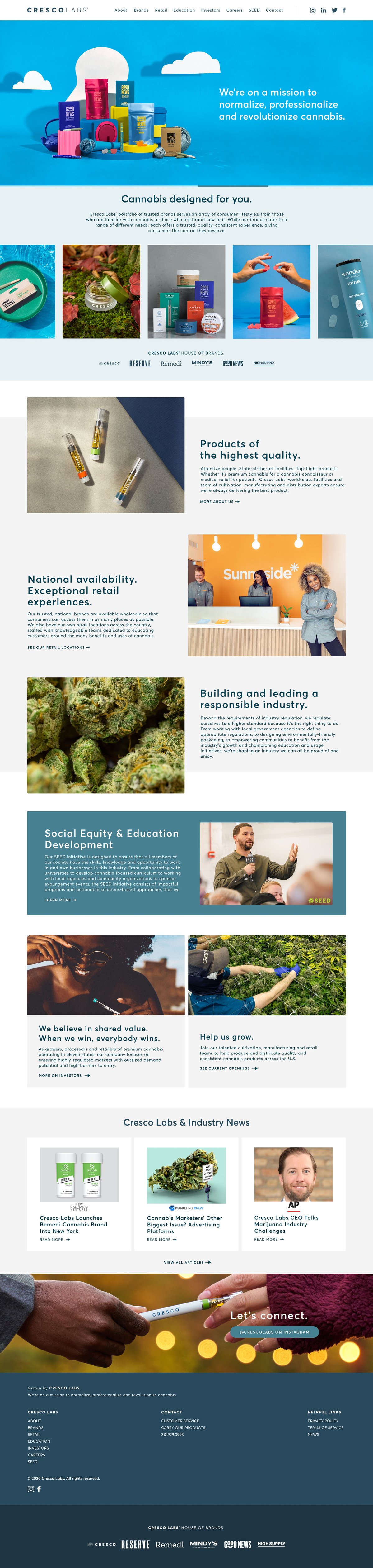 cresco labs — website design 2